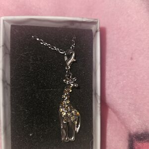 Elegant Silver Giraffe Pendant Necklace